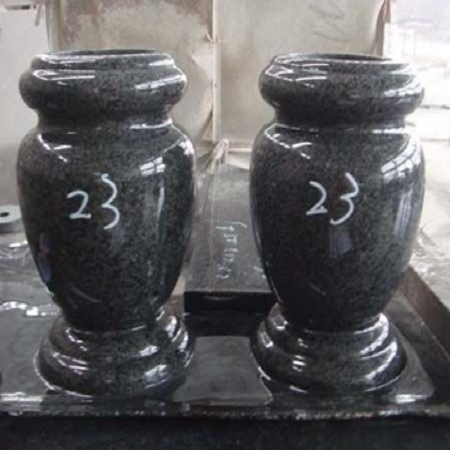 China Factory Barre Grey Granite Round Vase for Monuments,Cemetery Accessories