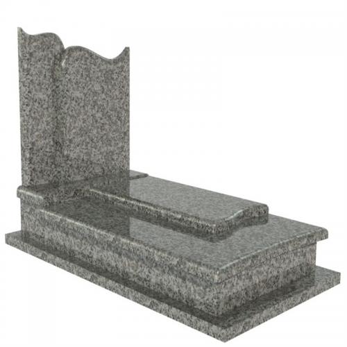 White Grey Granite Tombstone