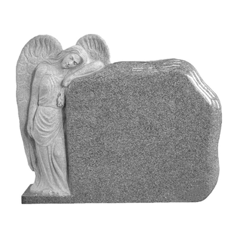 Double Heart Stone Angel Sculpture Headstones Engraving