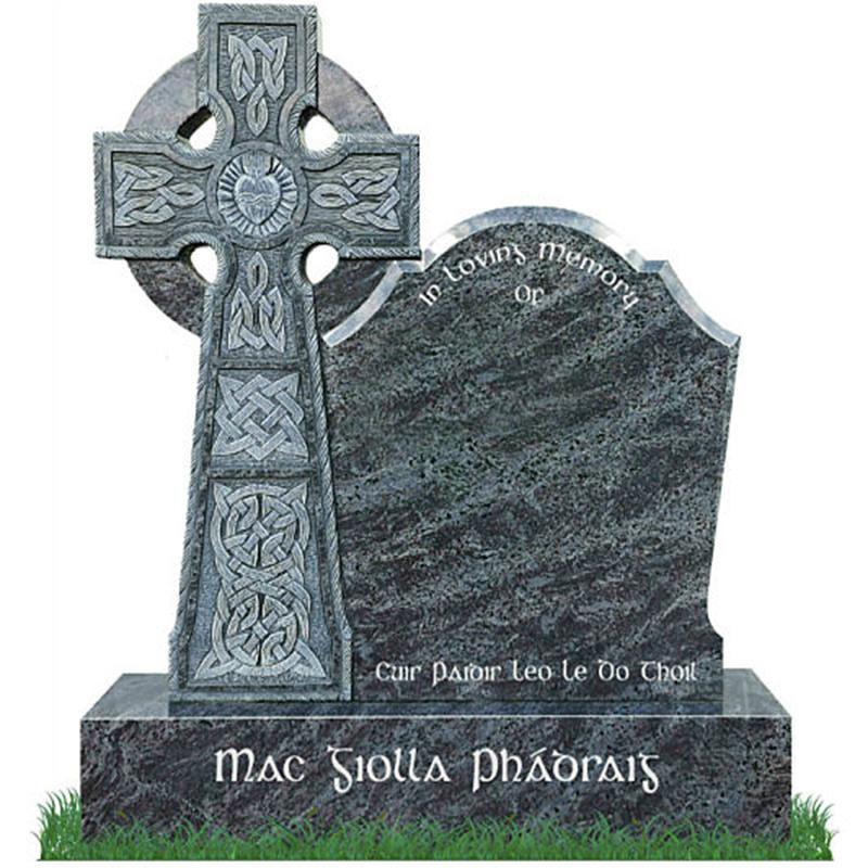 India Black Granite Ireland Classic Headstone