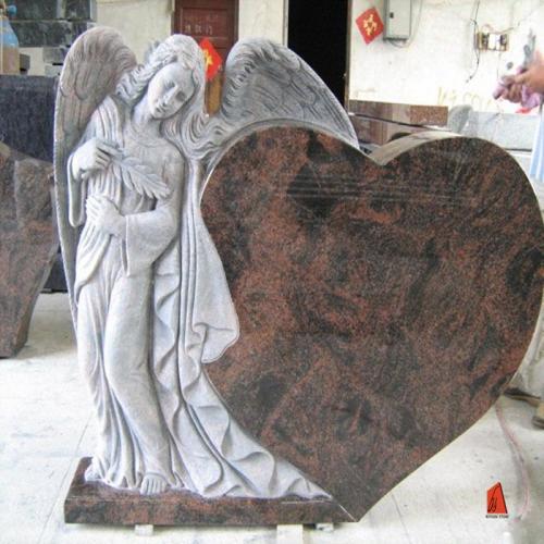 Aurora Granite Angel Design Tombstone Headstone