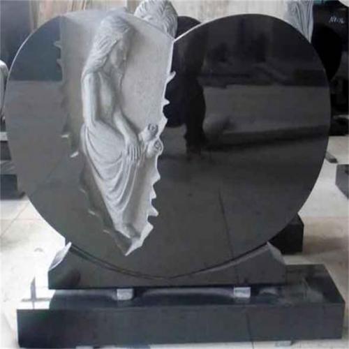 Estonia Tombstone Black Granite Angel Heart Headstone