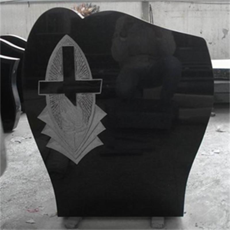 Estonia Monument Black Engraving Flower Cross Headstone