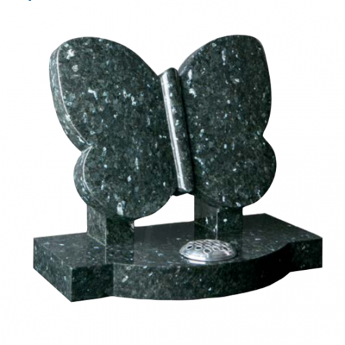 A butterfly shaped tablet A Blue Pearl Granite UK Tombstone