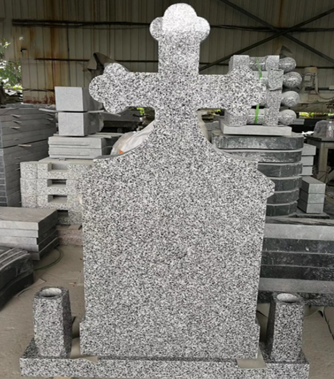 Factory Romania Headstone Cross Carving Granite Tombstones For Graves