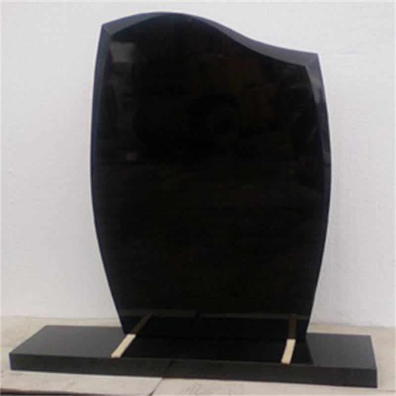 Russia Pure Black Granite Tombstone Headstone
