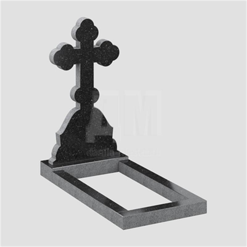 Black Granite Russia Cross Headstone