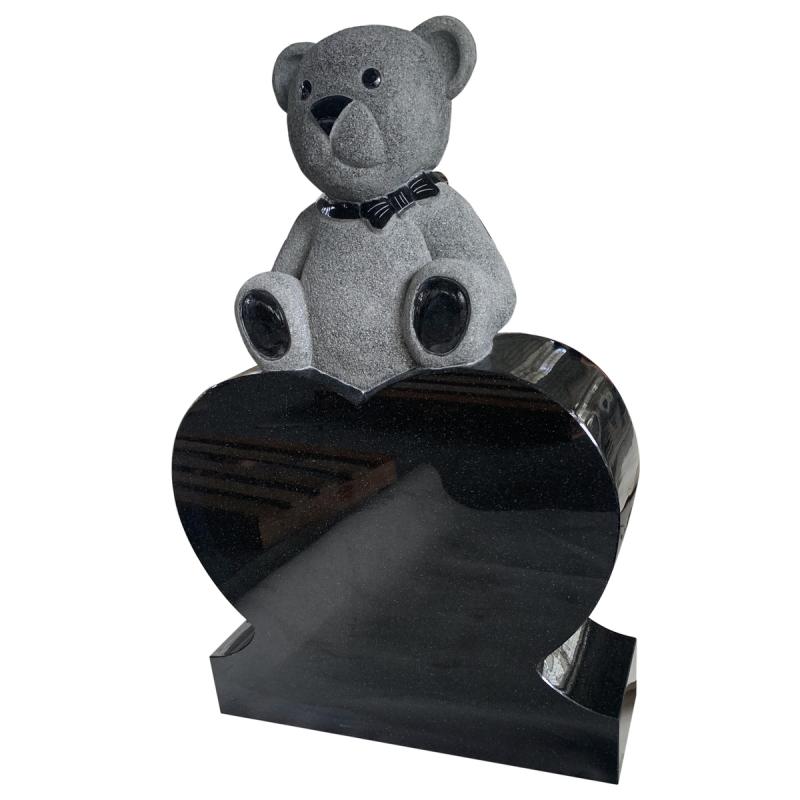 High Quality Black Granite Teddy Bear Child Headstone Tombstone