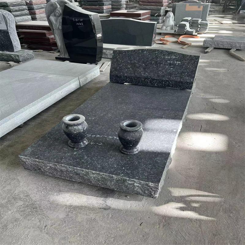 Blue Pearl Granite Cemetery Tombstone Markers