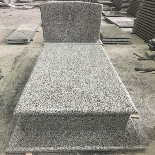 Poland light grey tombstone slab grave monument design