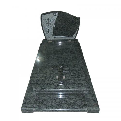 Olive Green Granite Tombstone French