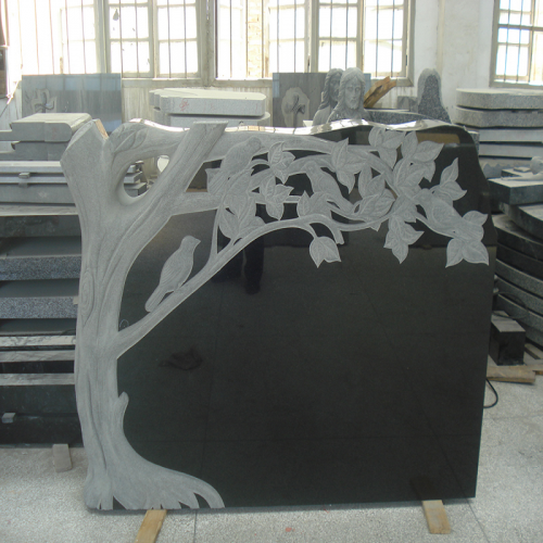 Shanxi Black Granite Western Tree headstone Designs Tombstone Price