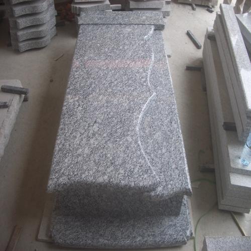 European Monuments Spray White Granite Sea Wave White Tombstone