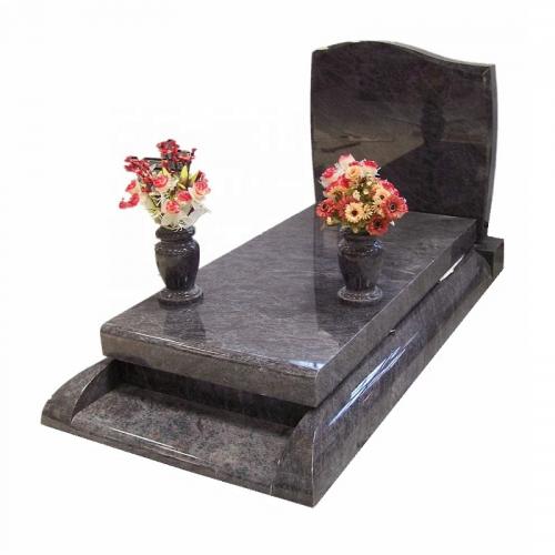 Blue Granite Polish French Style Headstone Tombstone Gravestones