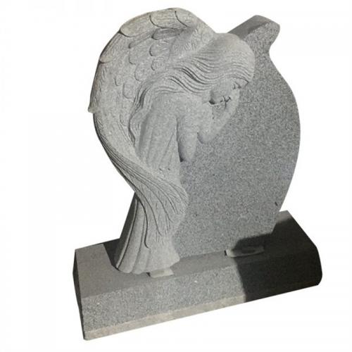 American Grey Granite Engraving Angel Headstone Marker