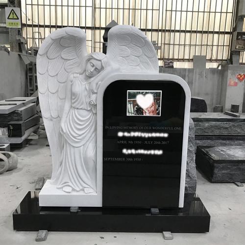 Natural Material Hand Cutting Marble Angel Monument