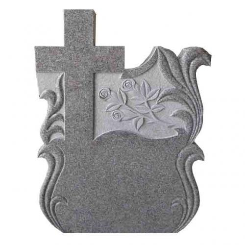 Cross Gravestone Chinese Grey Granite Tombstone Modern Romania Headstone