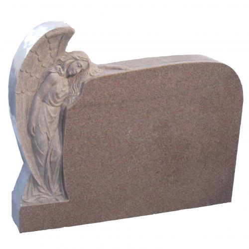 American style custom hand work carving leanning angel tombstone