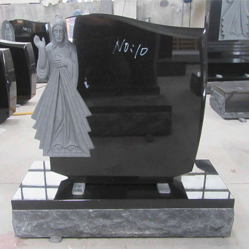 Carved grave Black Granite Stone Upright Headstone USA Monuments Tombstones