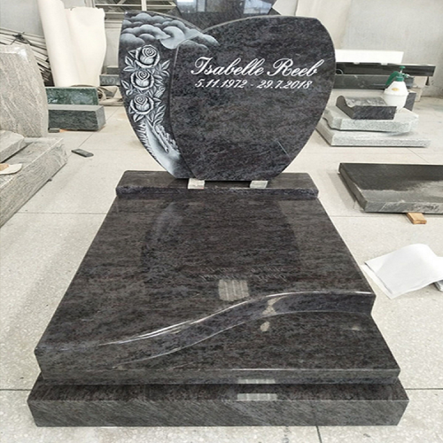 Large French Style Double Color Headstone Tombstone Monument
