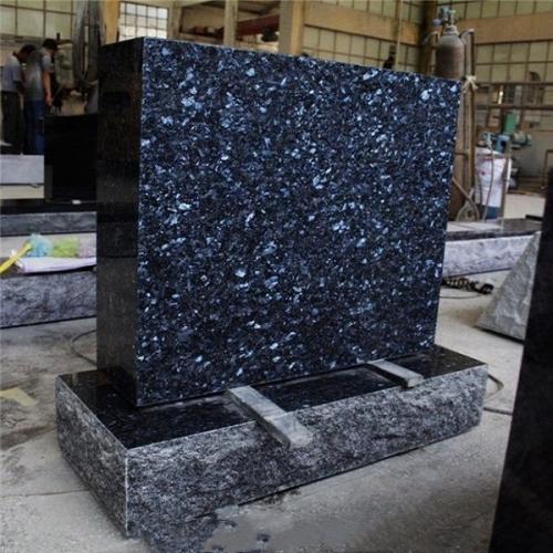 Blue Pearl Granite American Upright Die and Base Monument from China